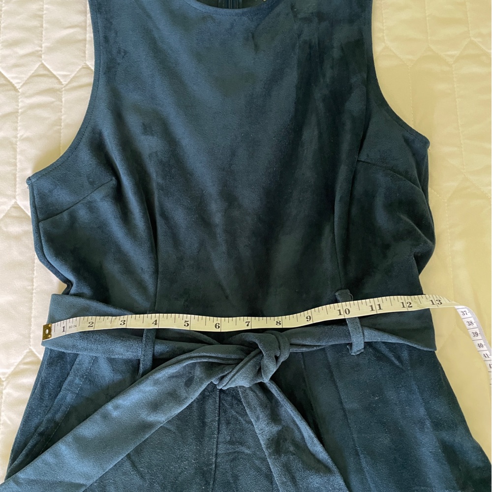 Anthropologie Faux Suede Blue Jumpsuit XS - Picture 5 of 7